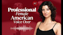 record a professional female american voice over no ai