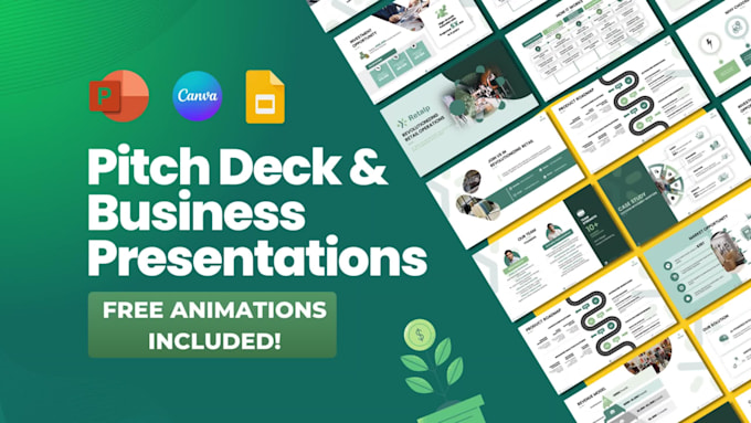 design a professional powerpoint, investor pitch deck, or film pitch deck