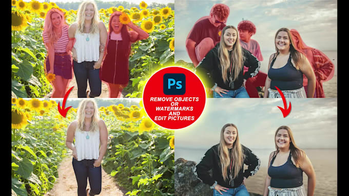 do photo editing, object deletion, and background removal also add watermark