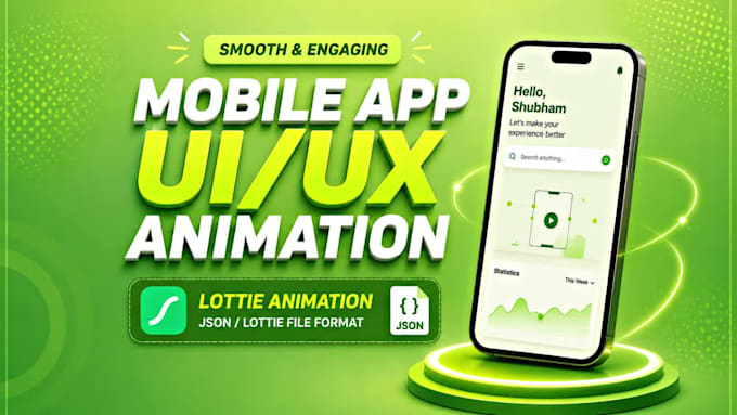 create mobile app UI animation or app lottie animation