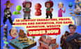 make lowpoly 3d character, props, rigging animation for game, website in blender