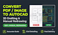 convert PDF, sketch, or image to autocad 2d
