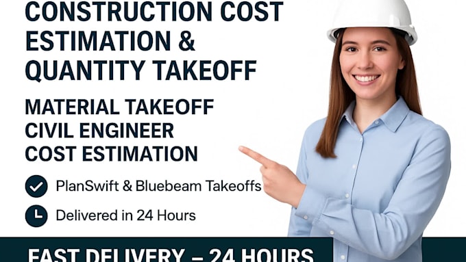 provide project cost estimation and quantity takeoffs