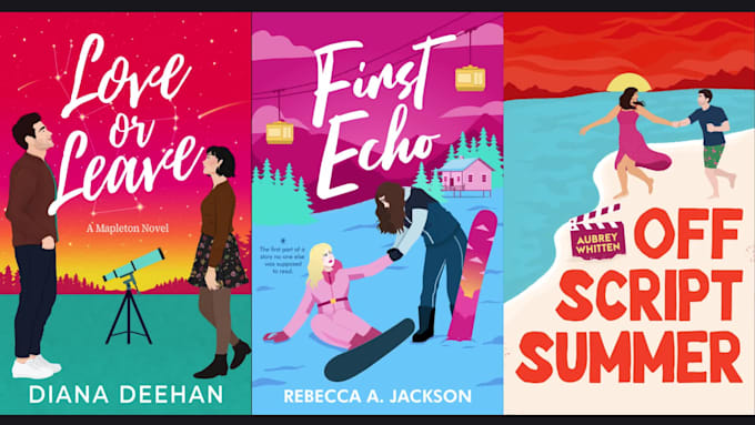design custom illustrated romance book cover and ebook cover