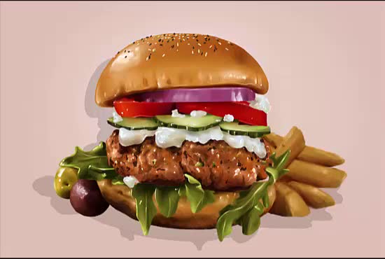 do digital painting food and drink illustration