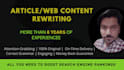 be your rewriter to rewrite article or web content rewriting