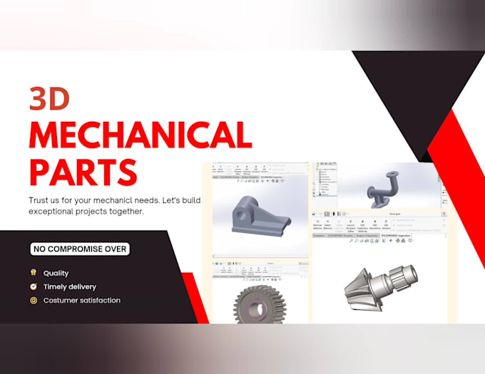 make 3d mechanical parts and 2d engineering drawings using solidworks