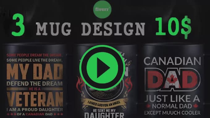 create 3 premium custom coffee mug design in 10 dollar