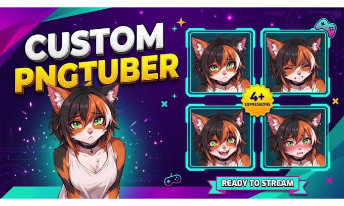 draw a custom furry pngtuber model for streaming