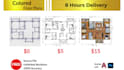 draft 2d floor plan with colors