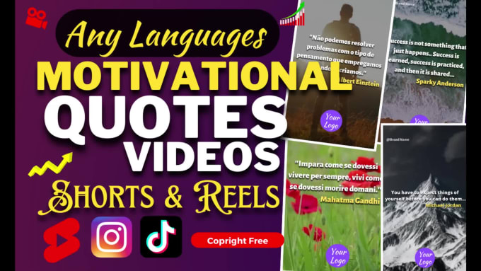 Create motivational quotes youtube shorts videos, facebook and