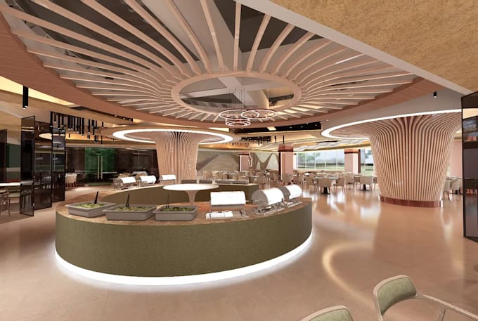 render interior design, house, restaurant and office