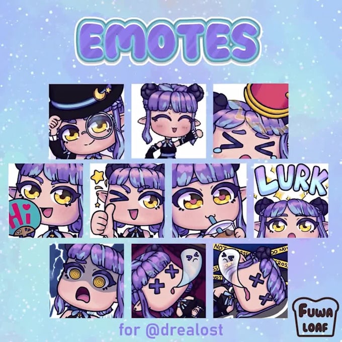 make you cute emotes and badges for twitch discord youtube