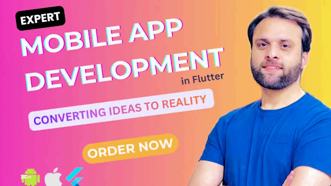 develop mobile app in flutter for ios and android