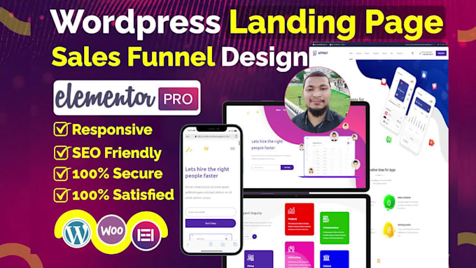 design elementor landing page sales funnel squeeze page