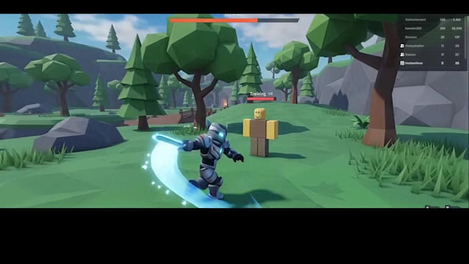 create roblox combat vfx, unity game development, script, roblox map, sound ui
