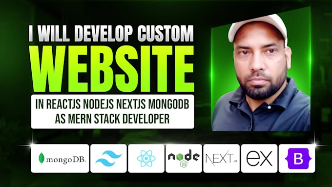 develop custom website in reactjs nodejs nextjs mongodb as mern stack developer