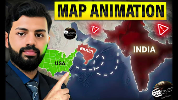 make engaging animated map video and realistic 3d map animation shorts
