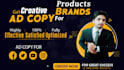 write highly efficient ad copy for facebook and instagram, design creatives