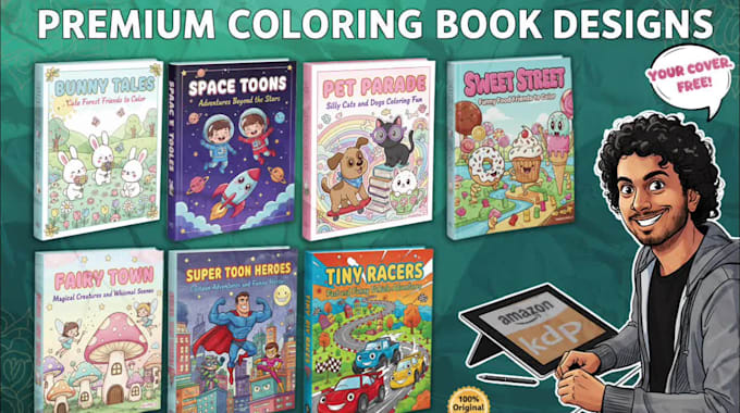 design a custom kids coloring book for amazon KDP