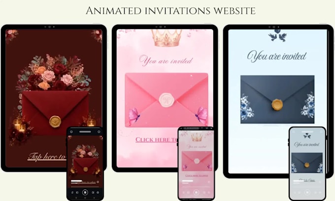 design wedding, birthday invitation website with rsvp, countdown