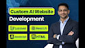do custom ai website development as full stack developer, front end developer