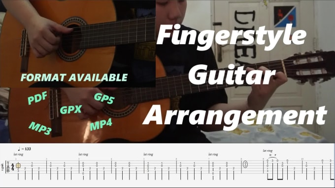Hire a freelancer to arrange fingerstyle guitar tabs for any song