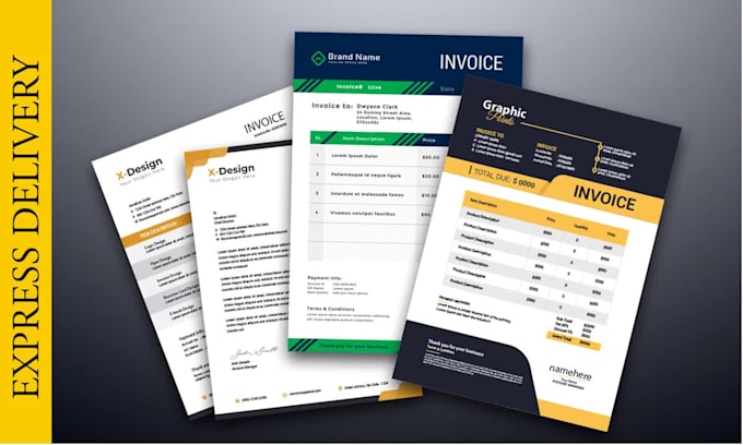 design invoice, quotation, receipt, letterhead in 4hrs