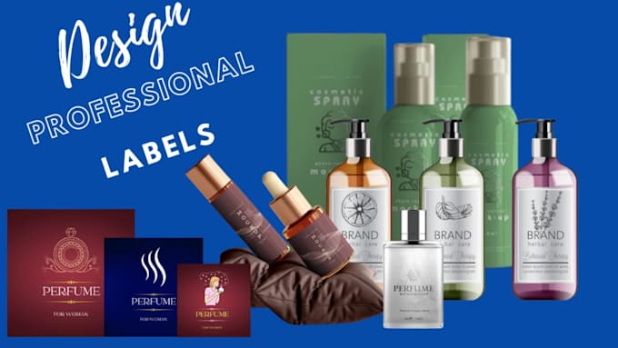 design perfume label, product label, bottle label