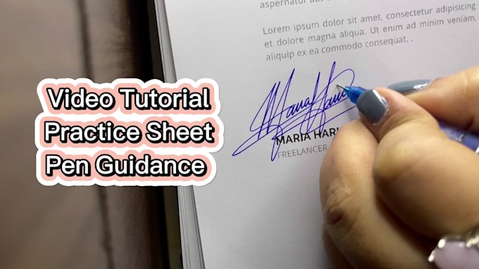 design a professional hand drawn signature on paper