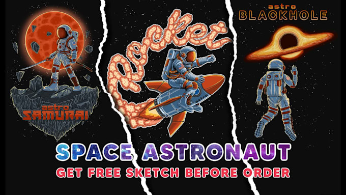 custom design space astronaut for tshirt mascot merchandise