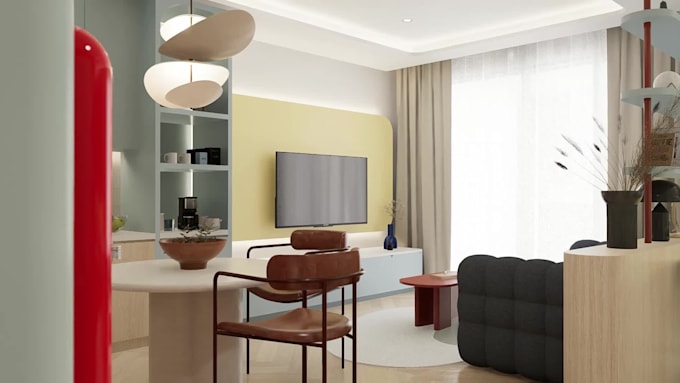 Create professional minimalist and modern 3d interior design by ...