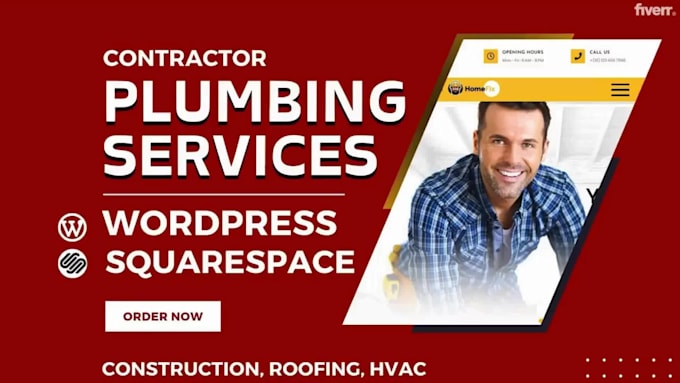 create plumbing, handyman, roofing or construction website