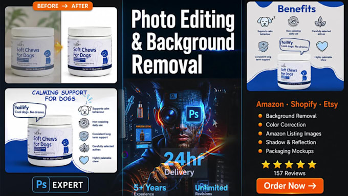 expert photoshop editing, amazon product image retouching and background removal