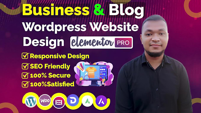 create wordpress blog website business website elementor pro