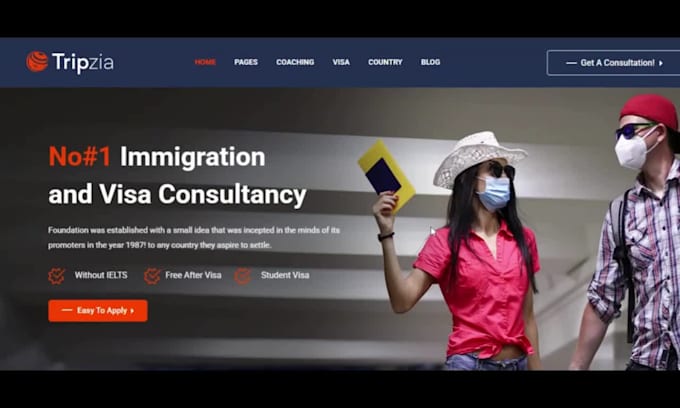 build dynamic immigration website visa application website consultation website
