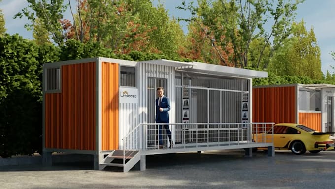 design shipping container house, mobile trailer, tiny house