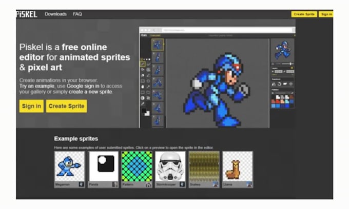 Create pixel art character animation pixel art sprite for 2d video game