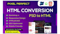 convert psd to html  with responsive bootstrap4