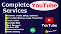 create, setup, SEO optimized, professional looking youtube channel