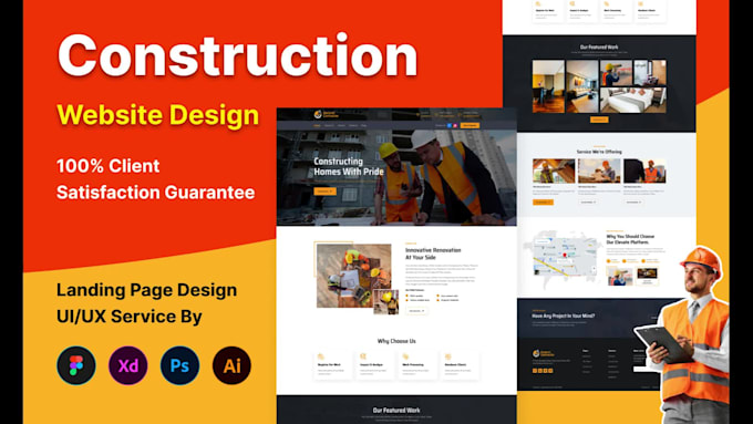 website design für bauwesen architektur und immobilien mit wordpress und framer