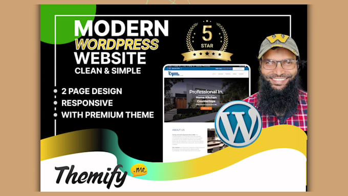 design and develop a wordpress website, with themify, elementor, divi and oxygen