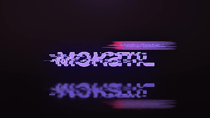 create neon glitch logo video intro