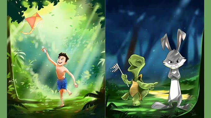 draw cute children book illustrations