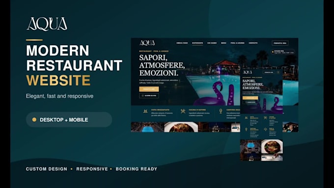 build a modern responsive website for restaurants and bars
