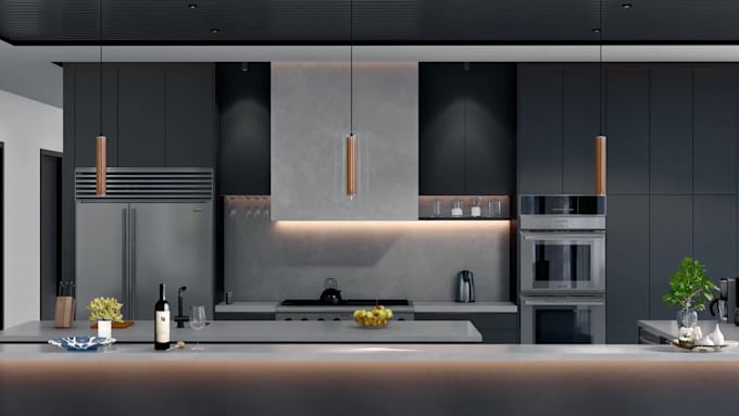 3d bathroom, kitchen, cgi interior design and render