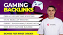 create SEO gaming and sport backlinks on games websites