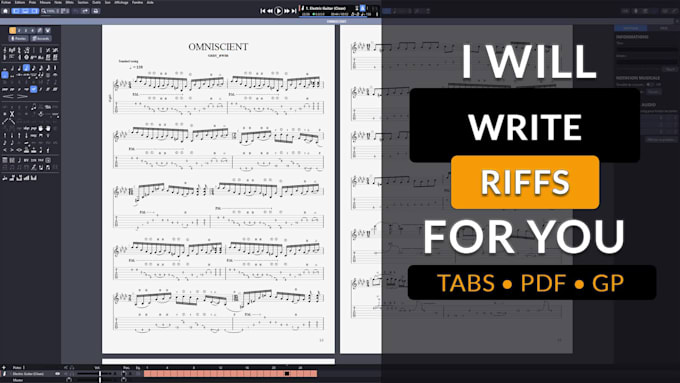 write original modern guitar riffs in guitar pro