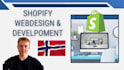 setup and design a norwegian website with shopify