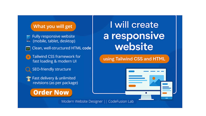 create a responsive website using tailwind CSS and HTML